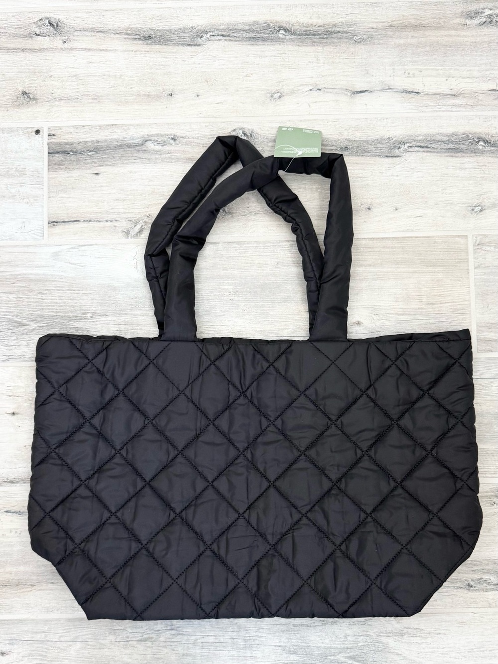 H&M Black Quilted Large Shoulder Tote Bag